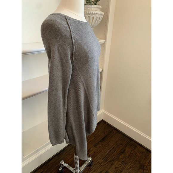 MOTH Anthropologie Women's Pullover Sweater Gray Back Plaid Flannel - Picture 5 of 6